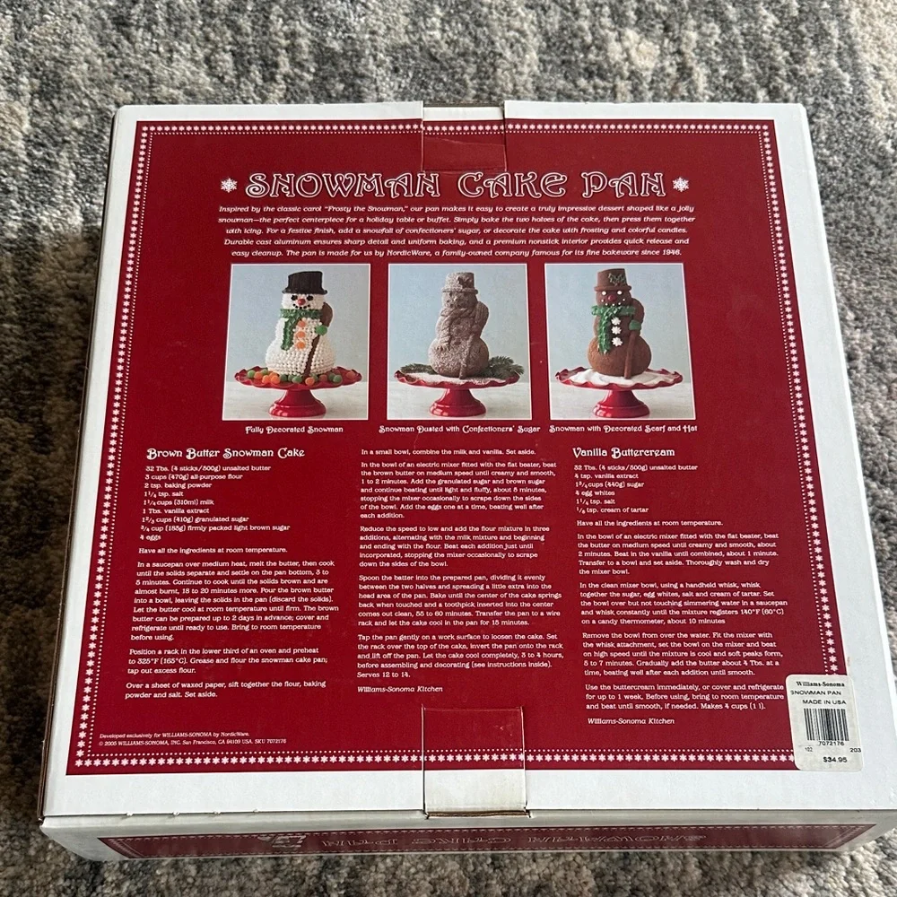 Williams Sonoma Festive Snowman Cake Pan